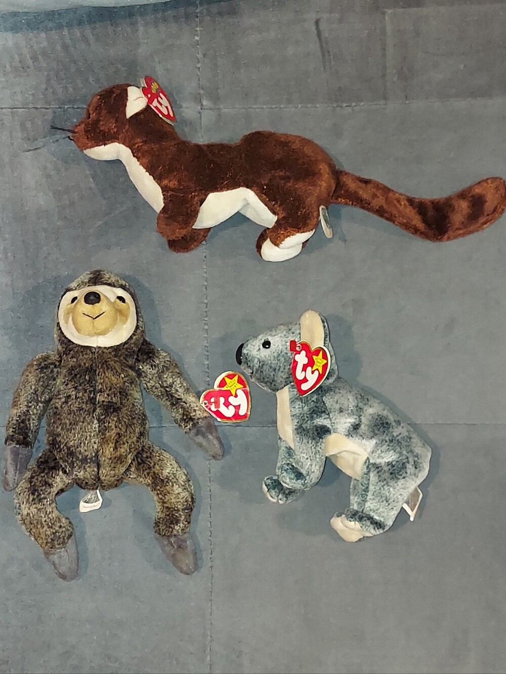NWT TY TOYS SET OF 3 RETIRED BEANIE BABIES "SLOWPOKE" "EUCALYPTUS" "RUNNER"